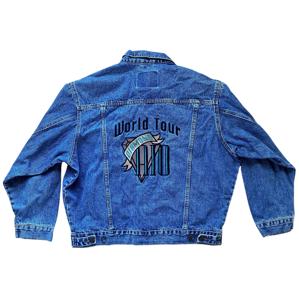 Diamond Rio Embroidered Denim Jacket Size L