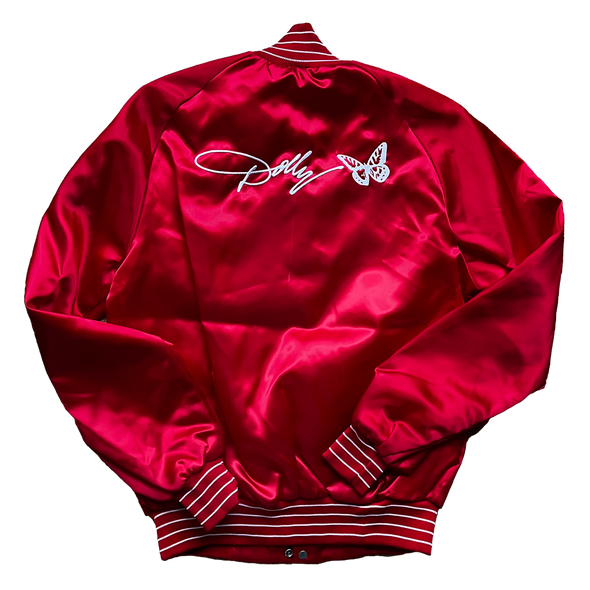 Dolly Parton Deadstock Signature Red Satin Jacket Size S