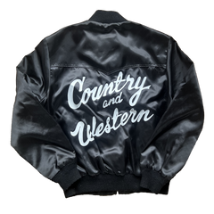 Country & Western 80s Deadstock Black Zip Jacket Size M