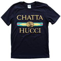 The classic "Chattahucci Black" unisex tee by Vinyl Ranch.   Check out the full Chattahucci Collection